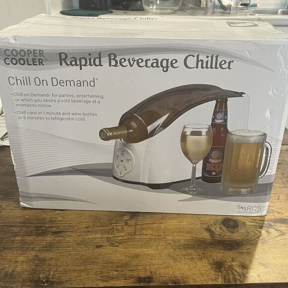 Cooper Cooler Rapid Beverage Chiller Cans Wine & Bottles HC-01 NOB TESTED White - Picture 6 of 8